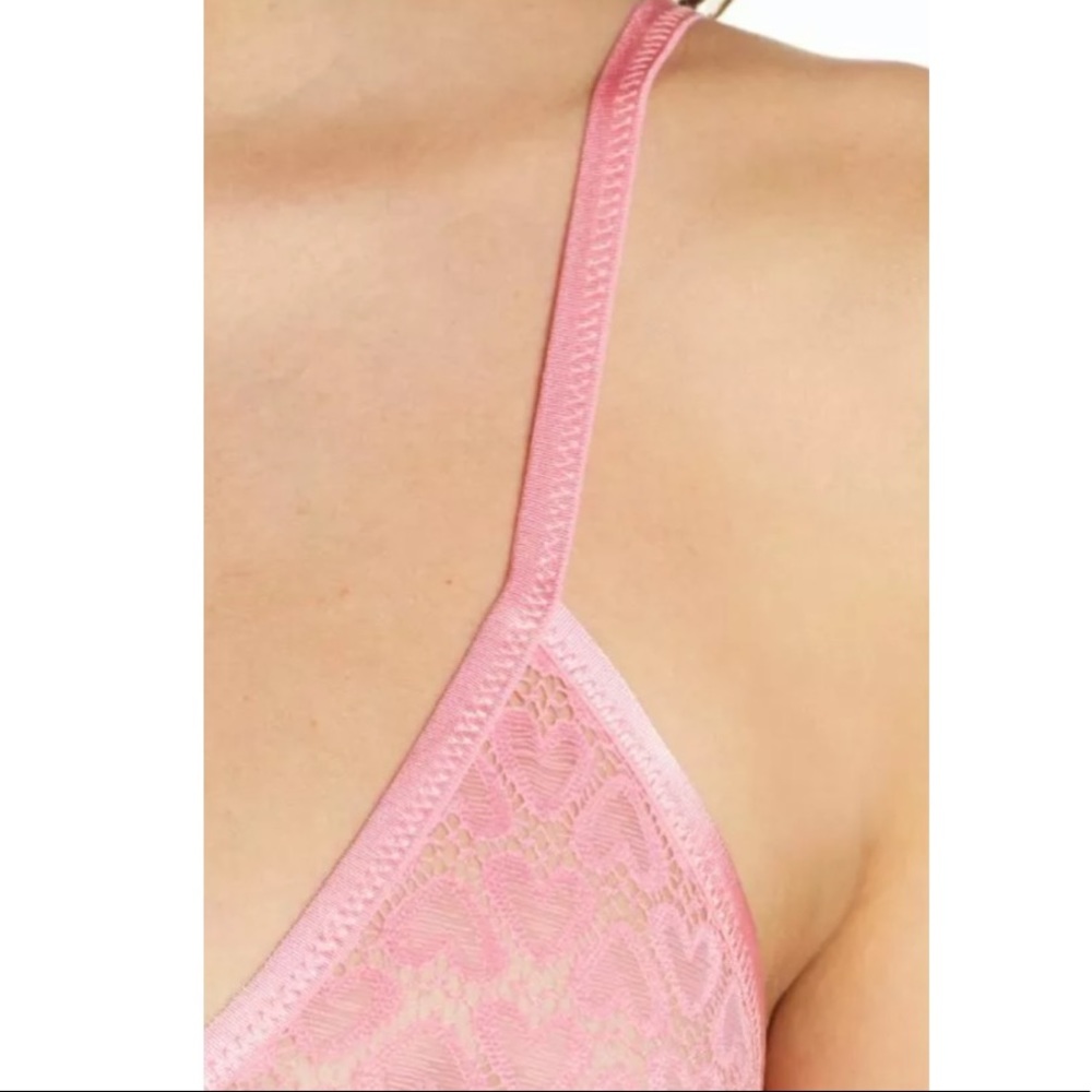 Free People XL Pink Kelly Lace Bralette Thong Set - Picture 3 of 6